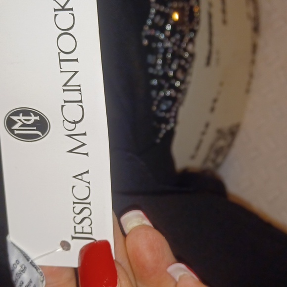 Black Sheer Wrap with Embellishments by Jessica Mc Clintock. NWT - Picture 4 of 6